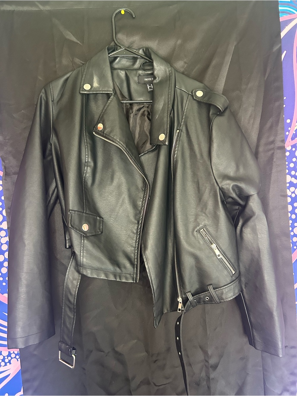 Faux Leather Black Moto Jacket